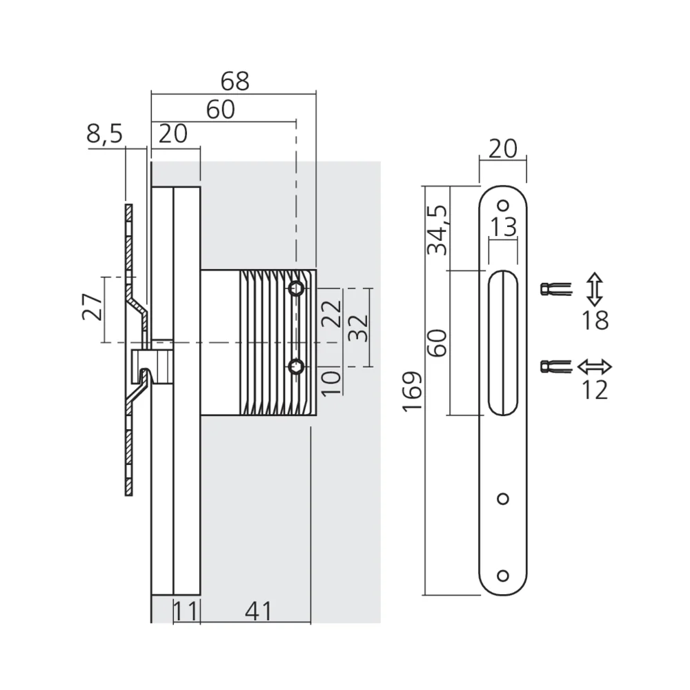 Attache élément invisible