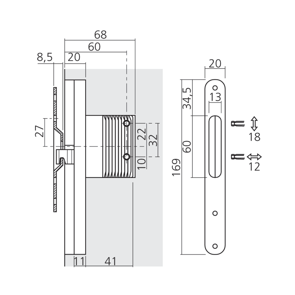 Attache élément invisible