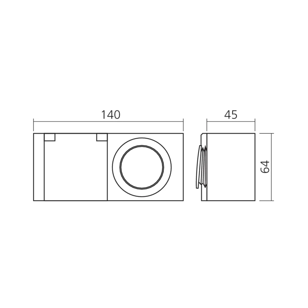 Bloc 1 prise et 1 interrupteur IP44