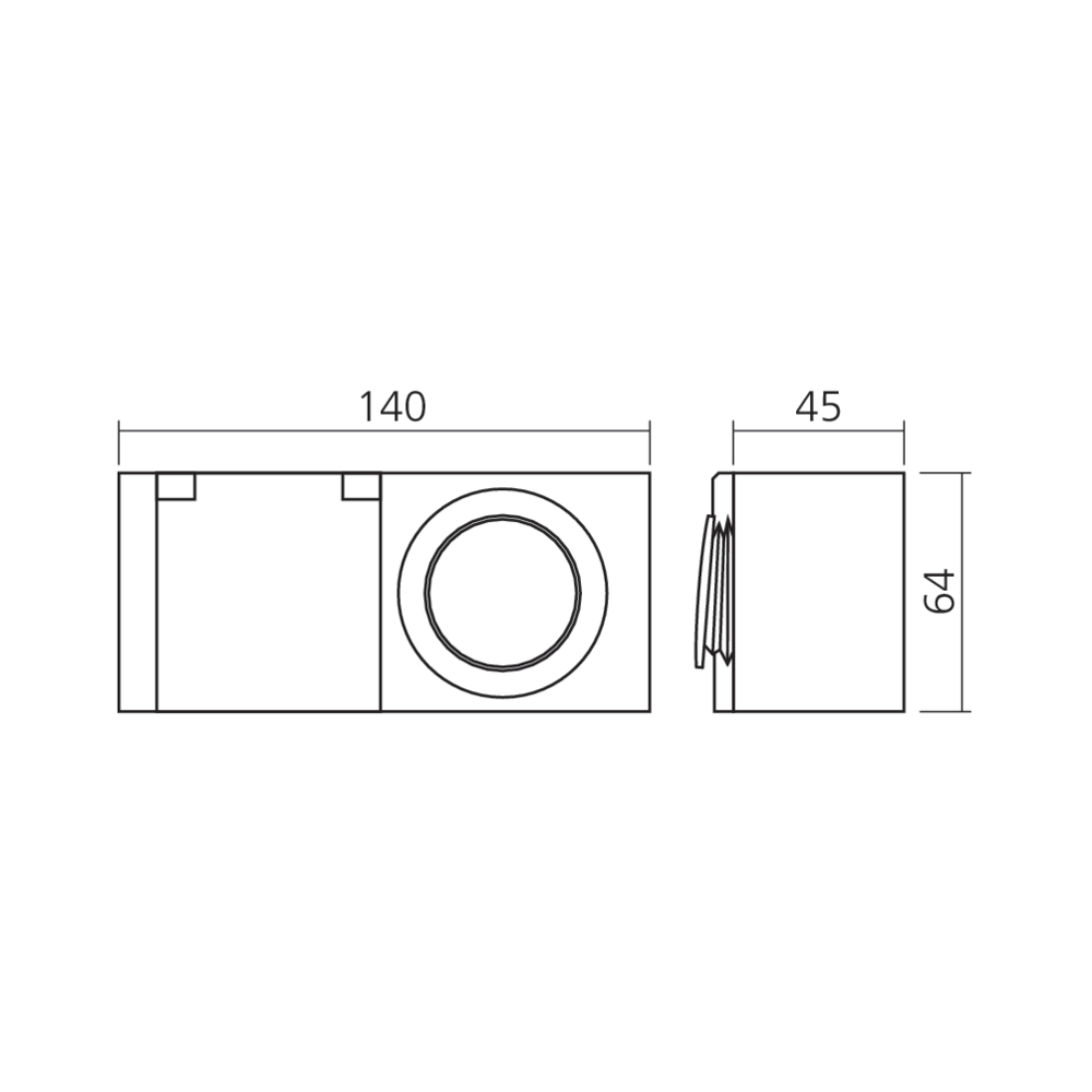 Bloc 1 prise et 1 interrupteur IP44