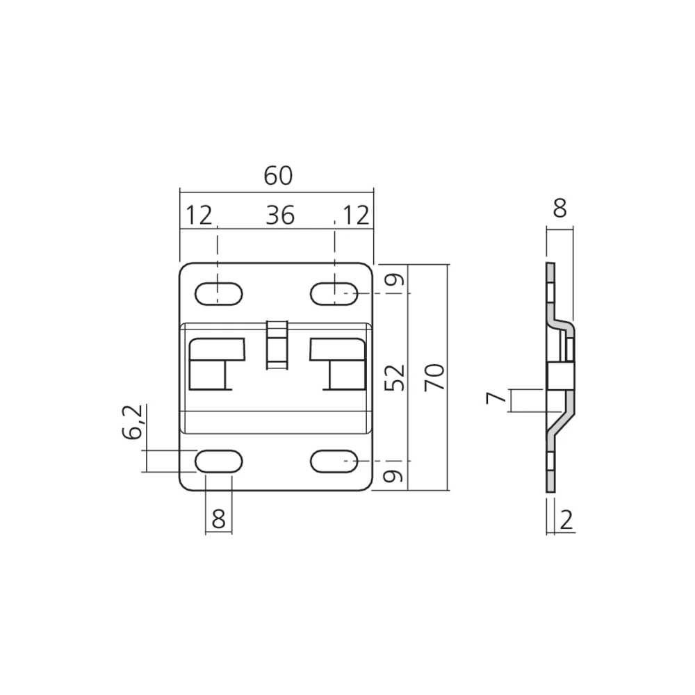 Support mural pour attache 807