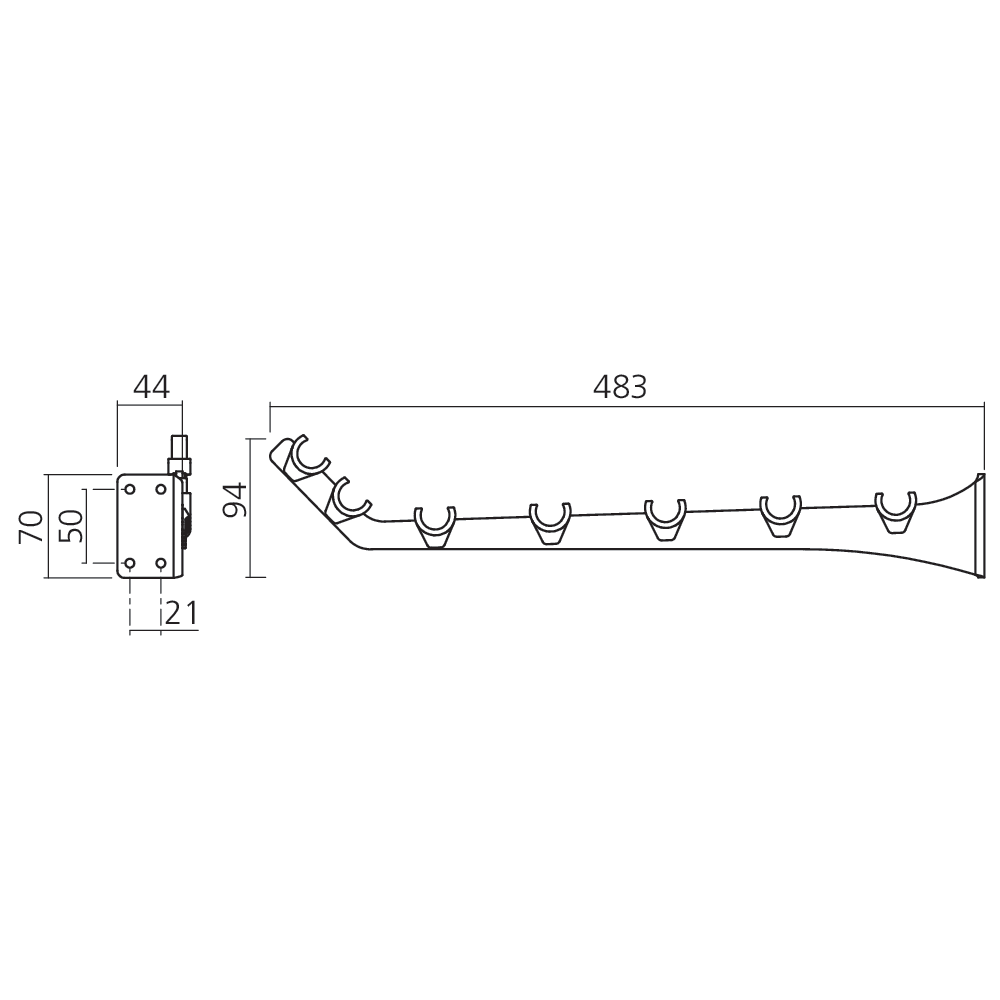 Console à pain droite à visser