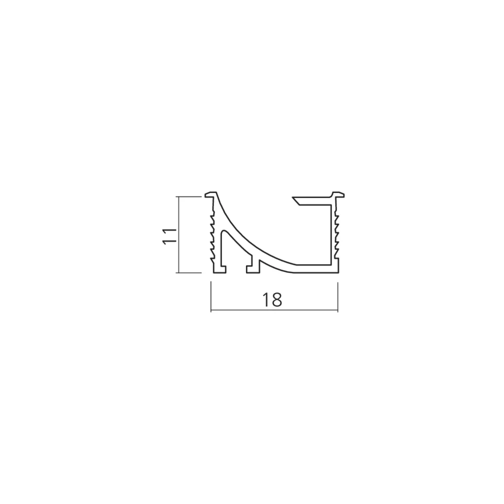 Profil à encastrer pour éclairage indirect
