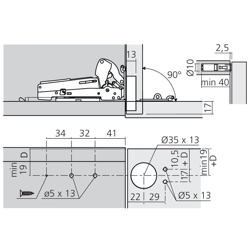 Set pour abattant PACTA Push-to-open