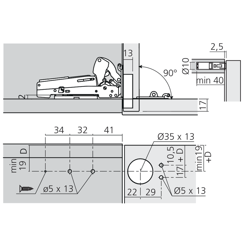 Set pour abattant PACTA Push-to-open