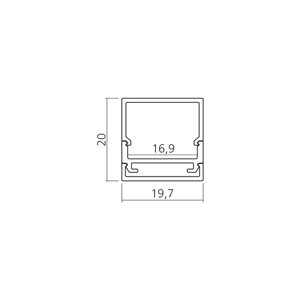 Profil en applique 20x20