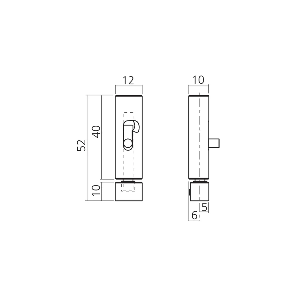 Loqueteau pour vitrine