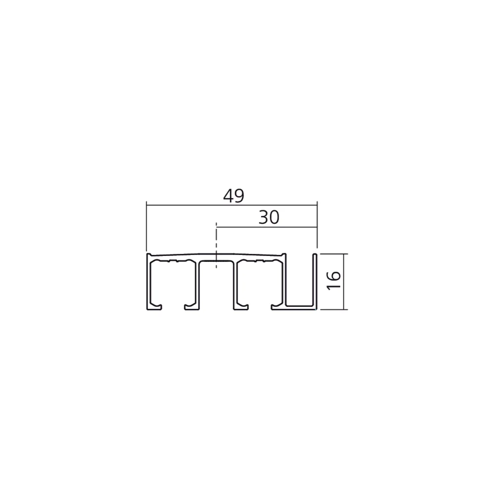 Rail double en applique Clipo 16