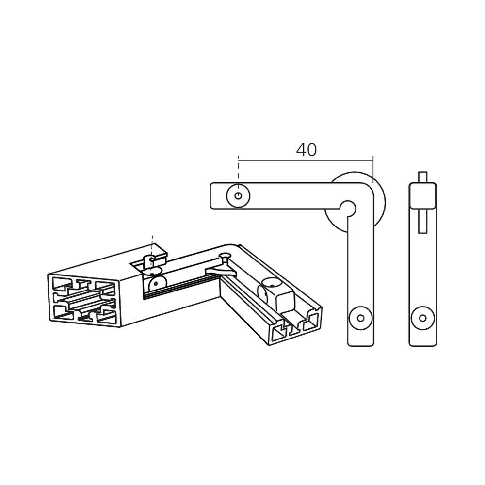 Connecteur d'angle invisible CADRO
