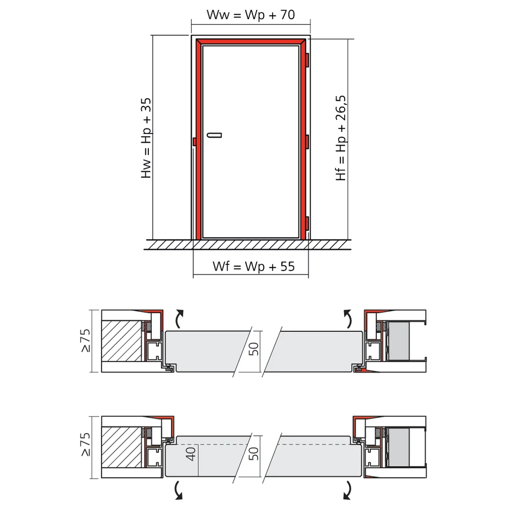 Set pour porte sous-tenture X2