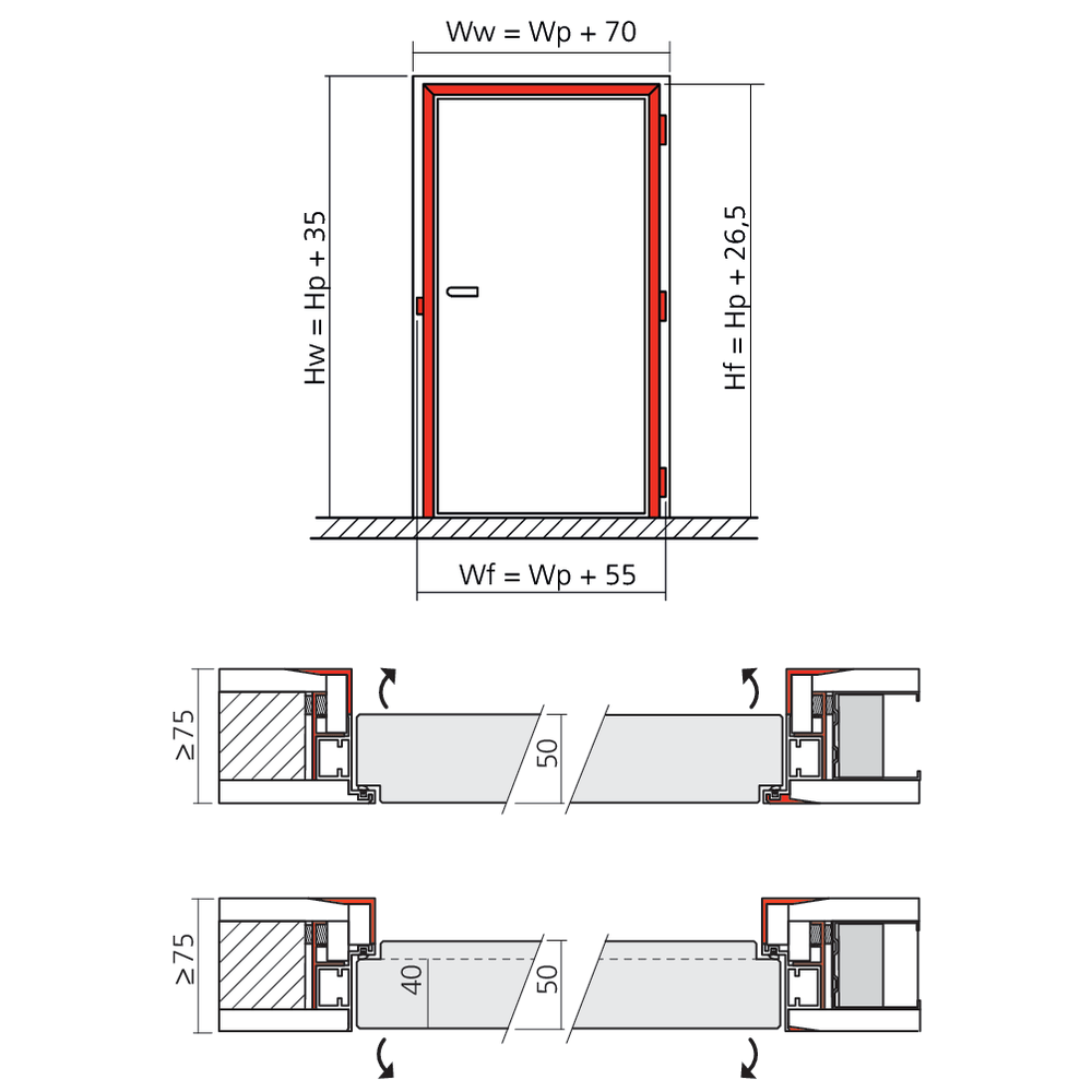 Set pour porte sous-tenture X2