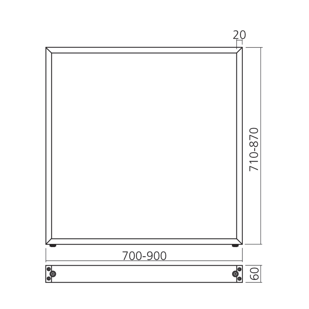 Pied de péninsule rectangulaire
