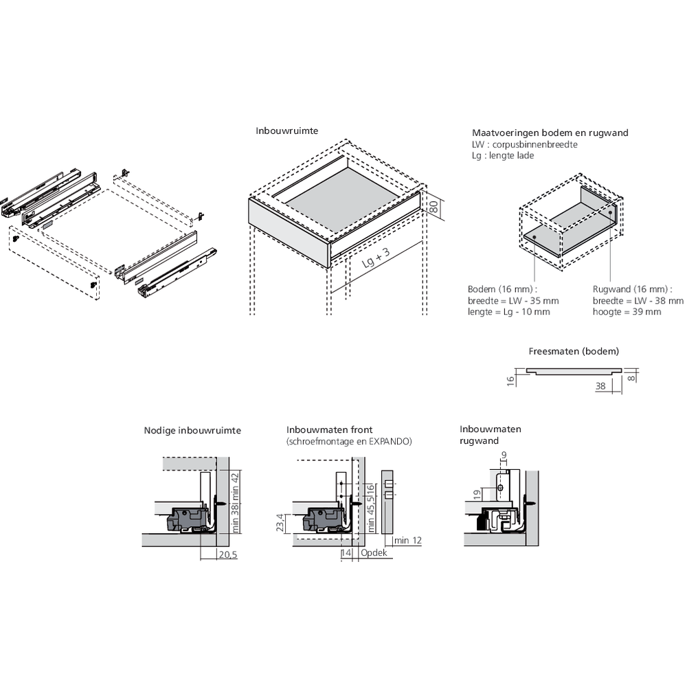 LÉGRABOX TIP-ON inox hauteur N