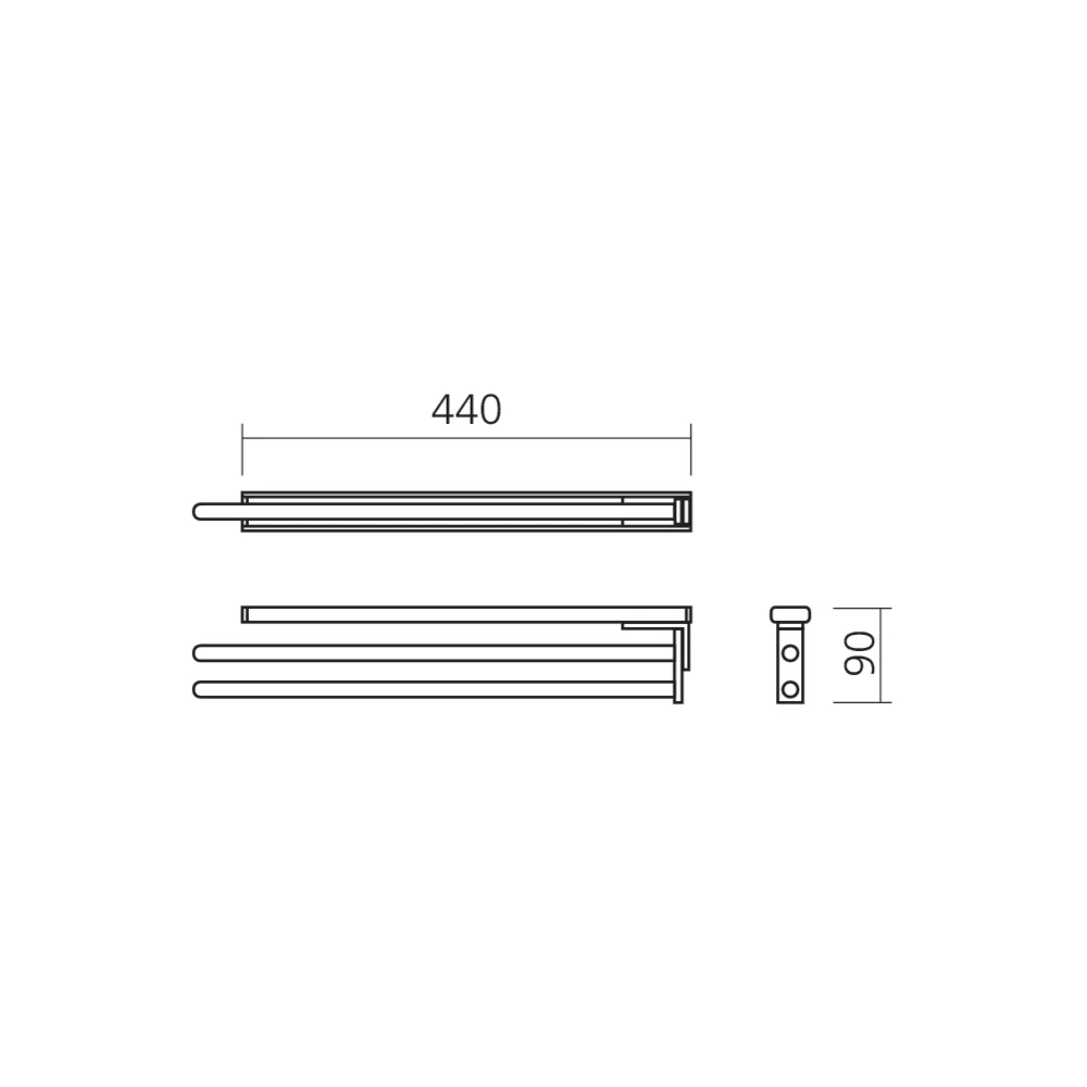 Porte-serviettes 2 bras