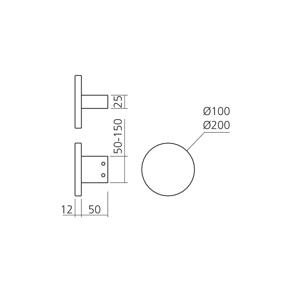 Poignée de tirage ronde