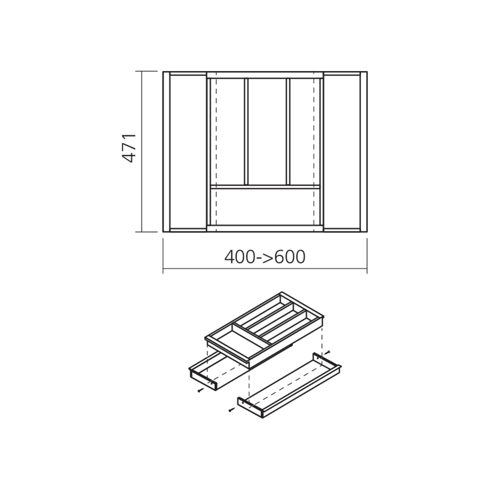 Range-couverts hêtre adaptable
