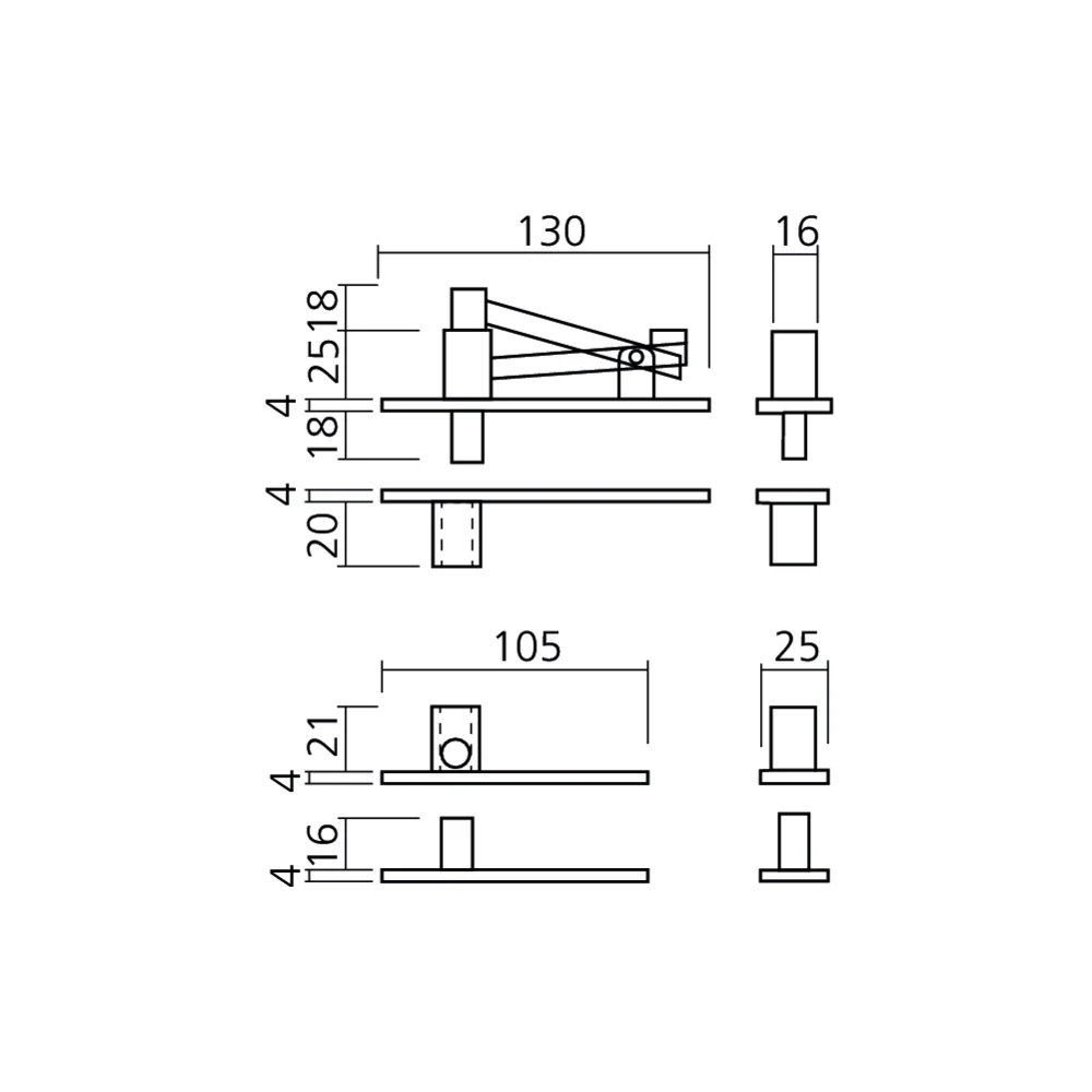 Pivot de porte inox 80 kg