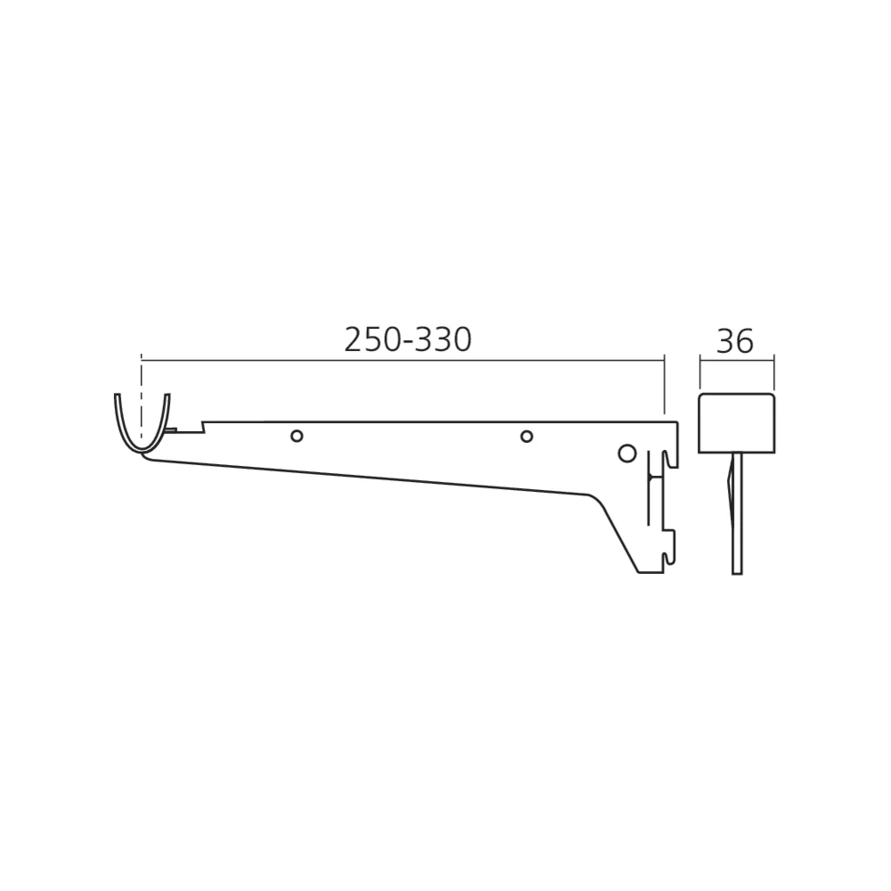 Support penderie pour crémaillère acier