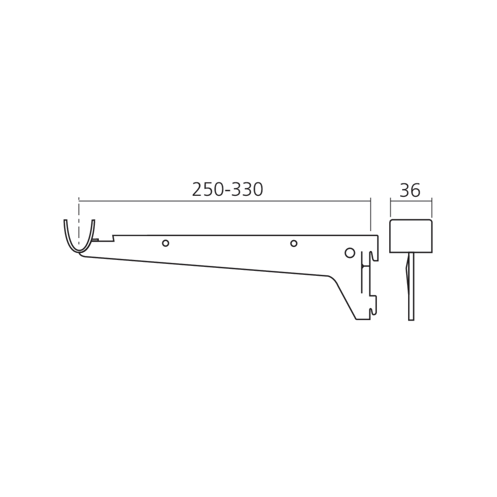 Support penderie pour crémaillère acier