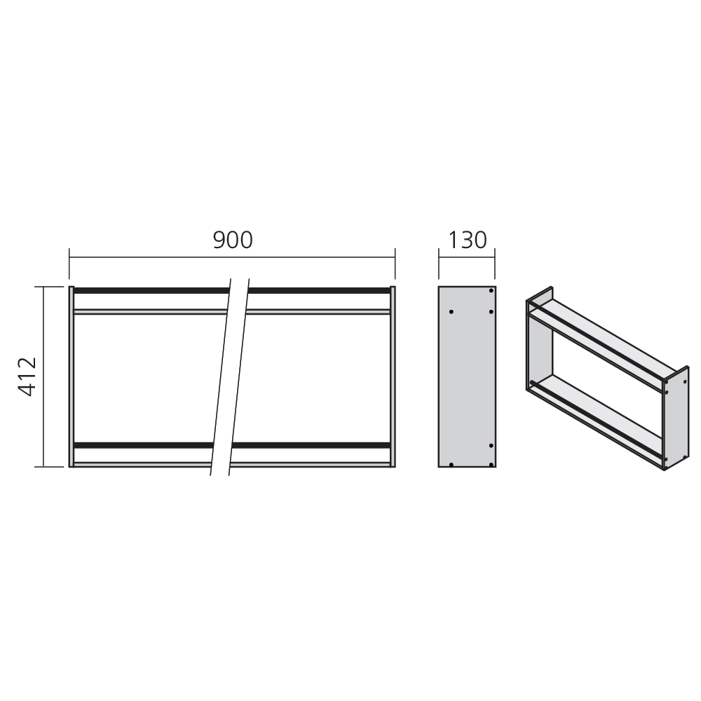 Etagère à poser pour îlot MODULAR 900 mm