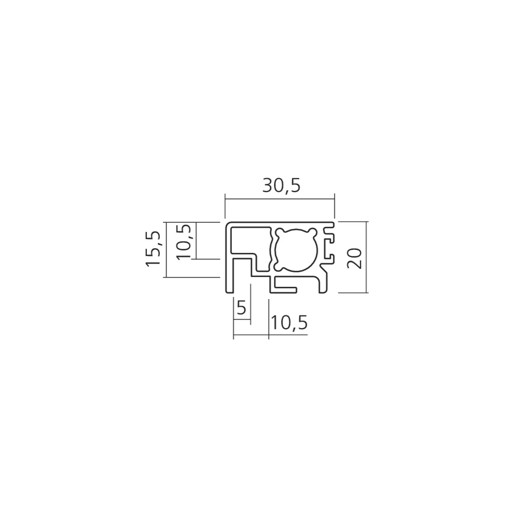 Profil vertical pour cadre de porte PS48
