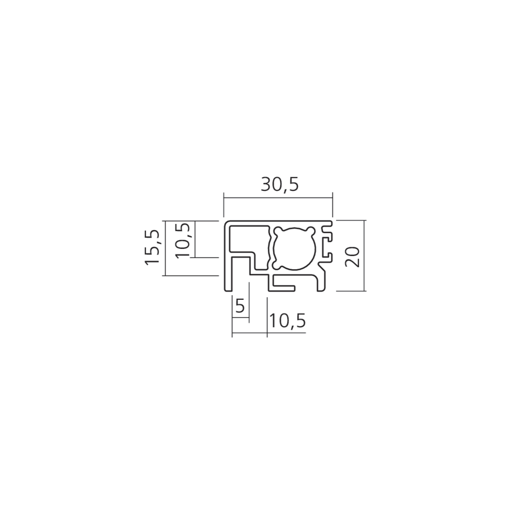 Profil vertical pour cadre de porte PS48