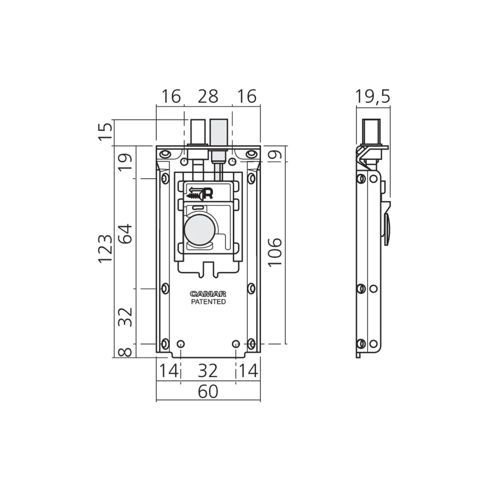 Attache invisible pour élément