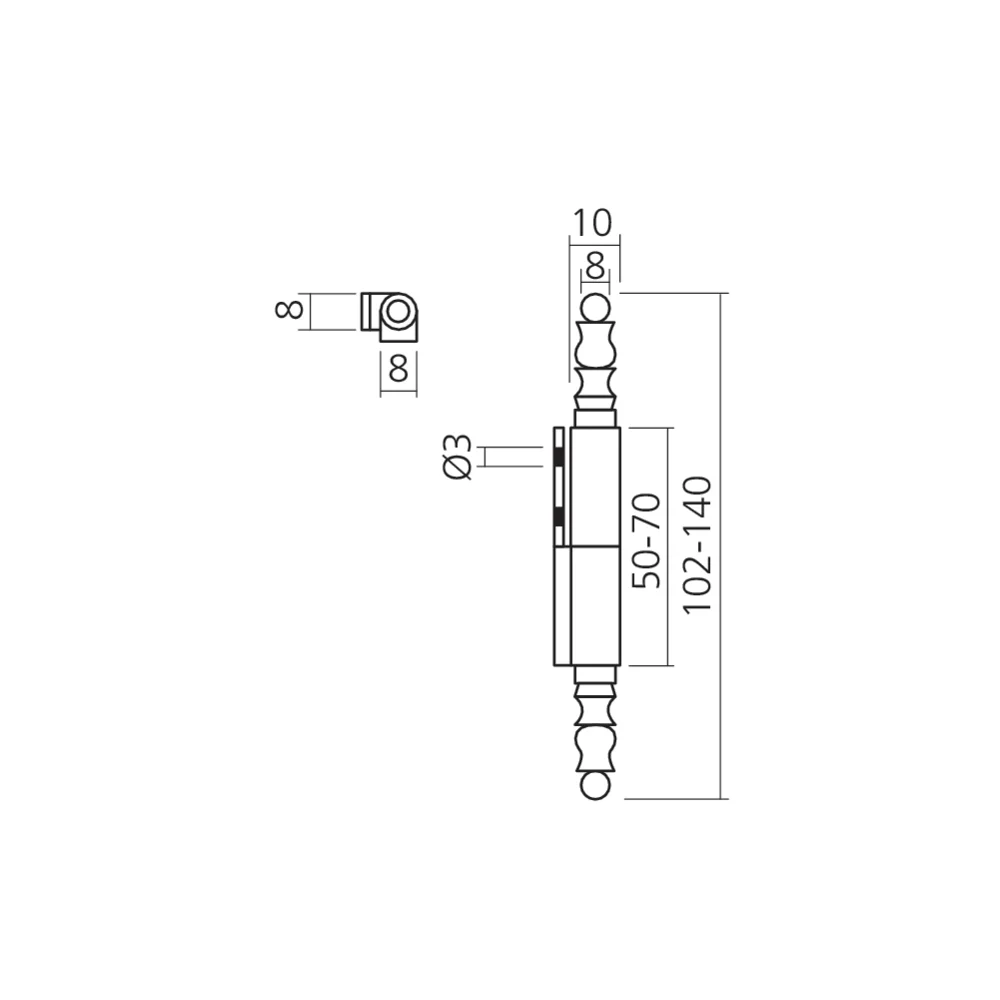 Paumelle universelle à vases