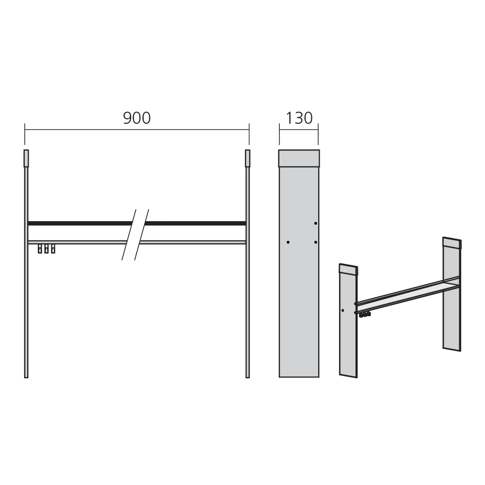 Etagère pour fond de crédence MODULAR 900 mm