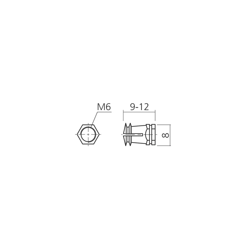 Ecrou à expansion M6