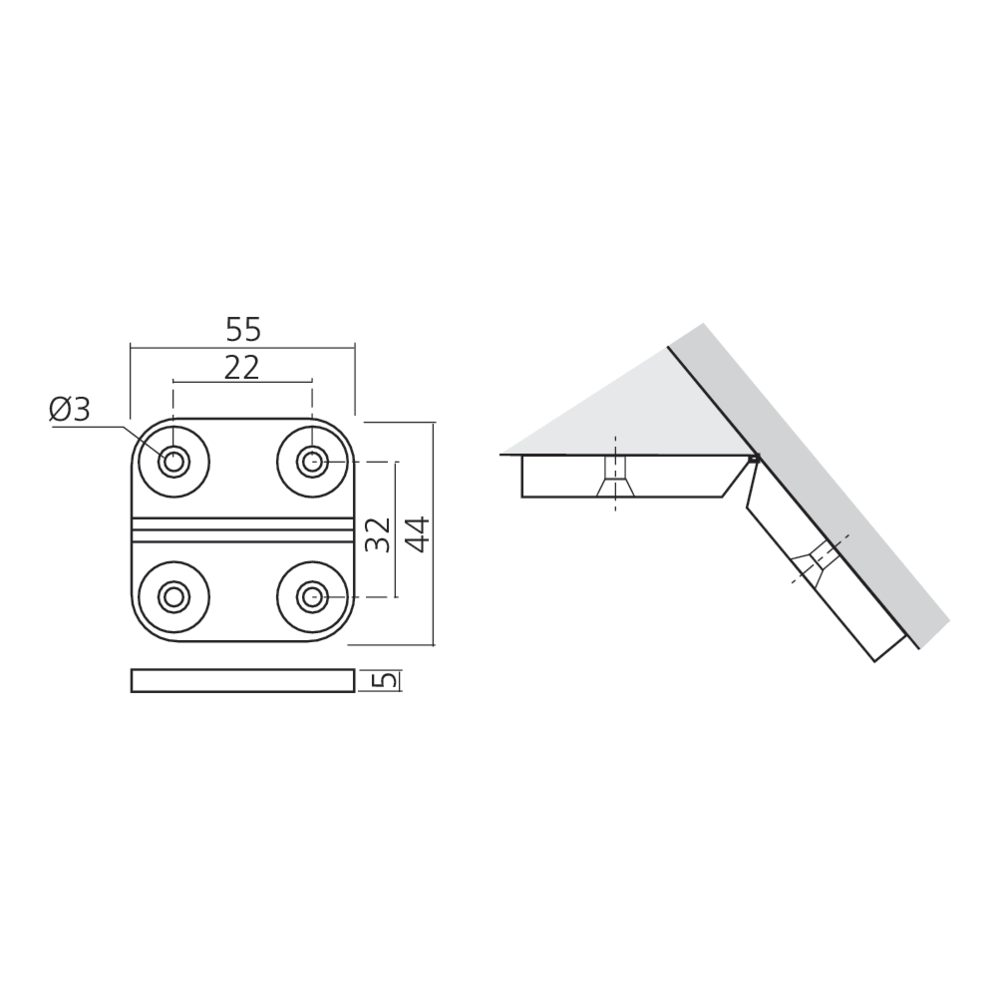 Equerre à angle variable
