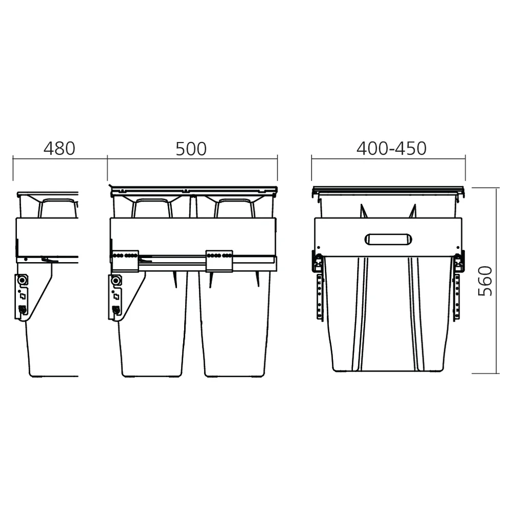 Poubelle tri sélectif 70 L