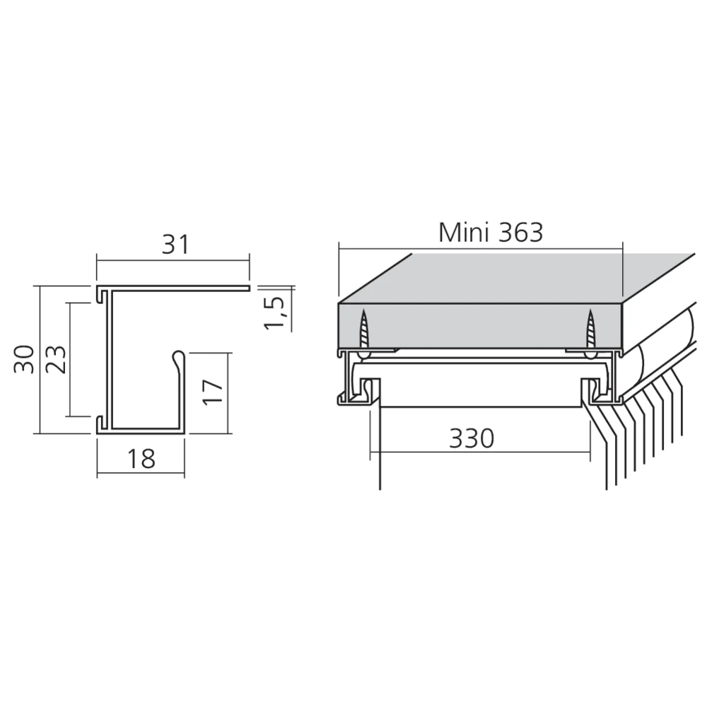 Profil pour dossiers suspendus