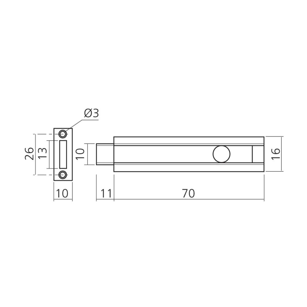 Loqueteau d'armoire à poussoir