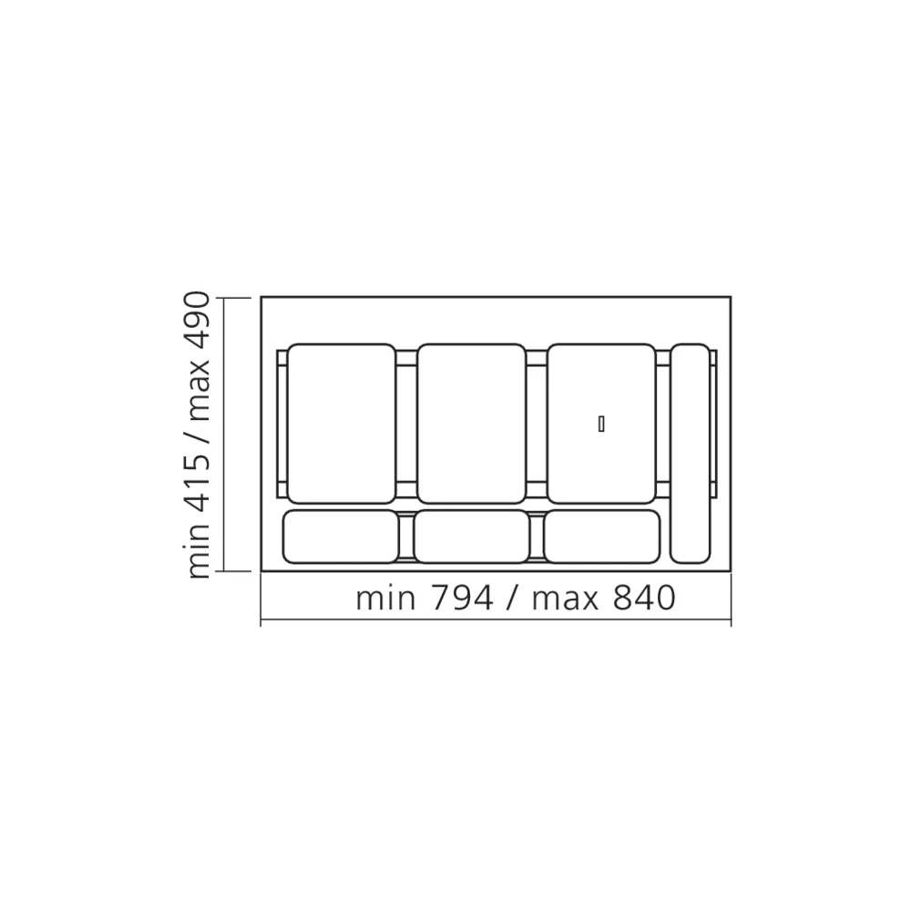 Poubelle à tri sélectif 27 L