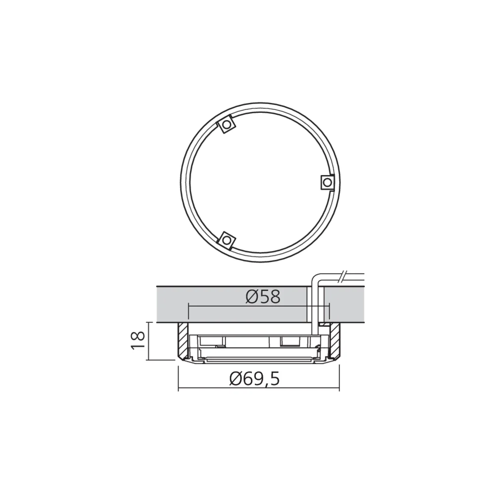 Bague de réhausse Ø58 mm