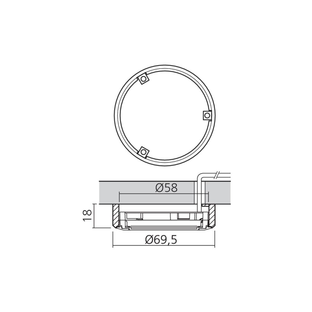 Bague de réhausse Ø58 mm