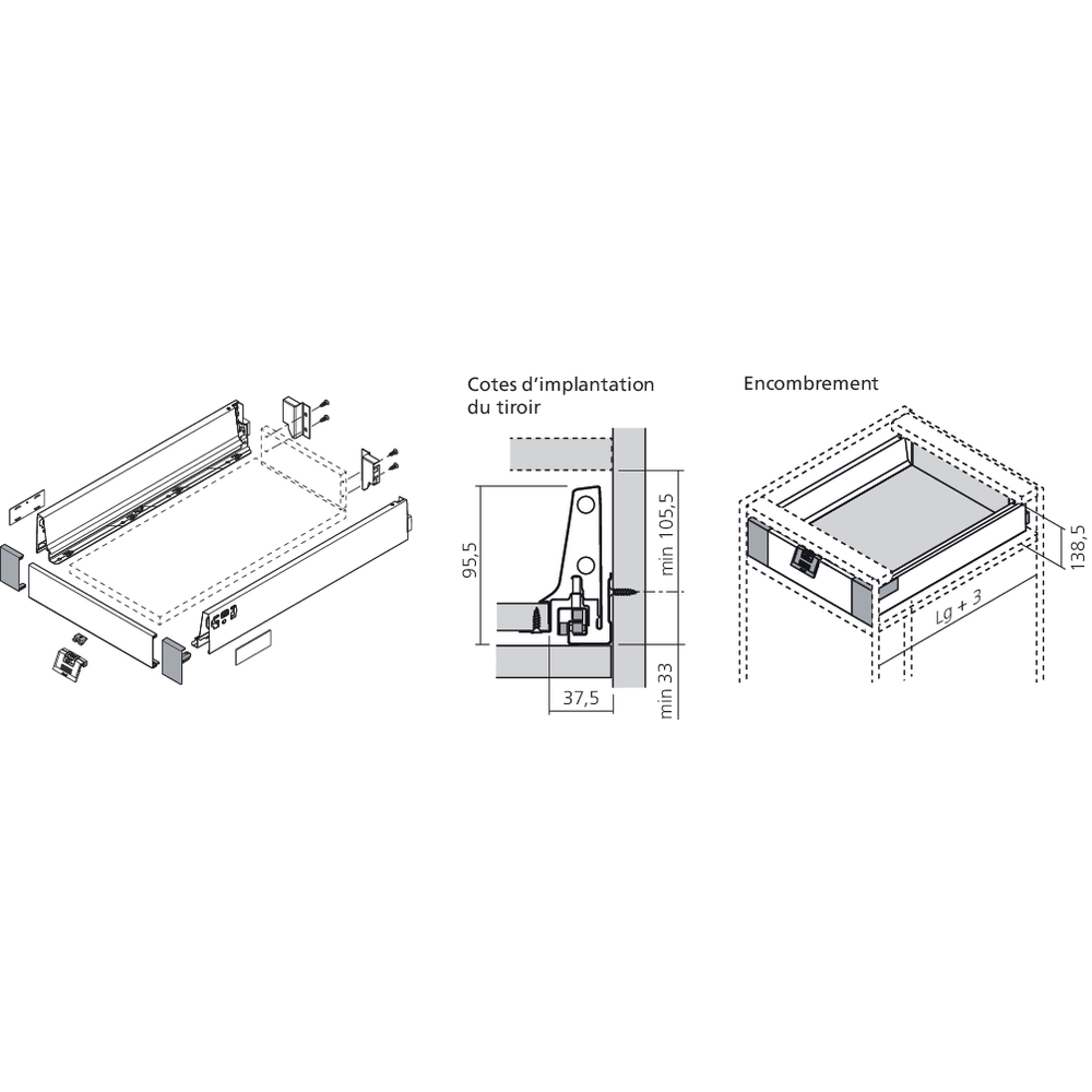 Attaches façade à l'anglaise TANDEMBOX hauteur M