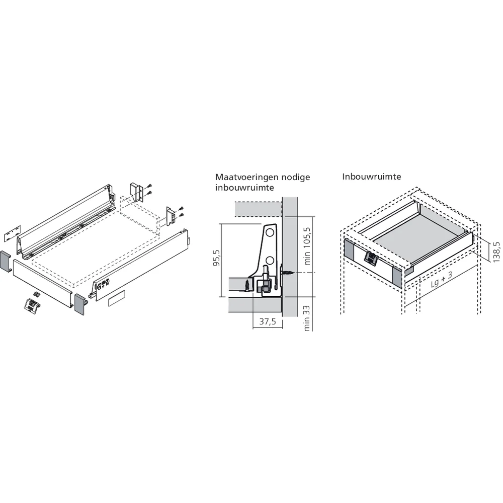 Attaches façade à l'anglaise TANDEMBOX hauteur M