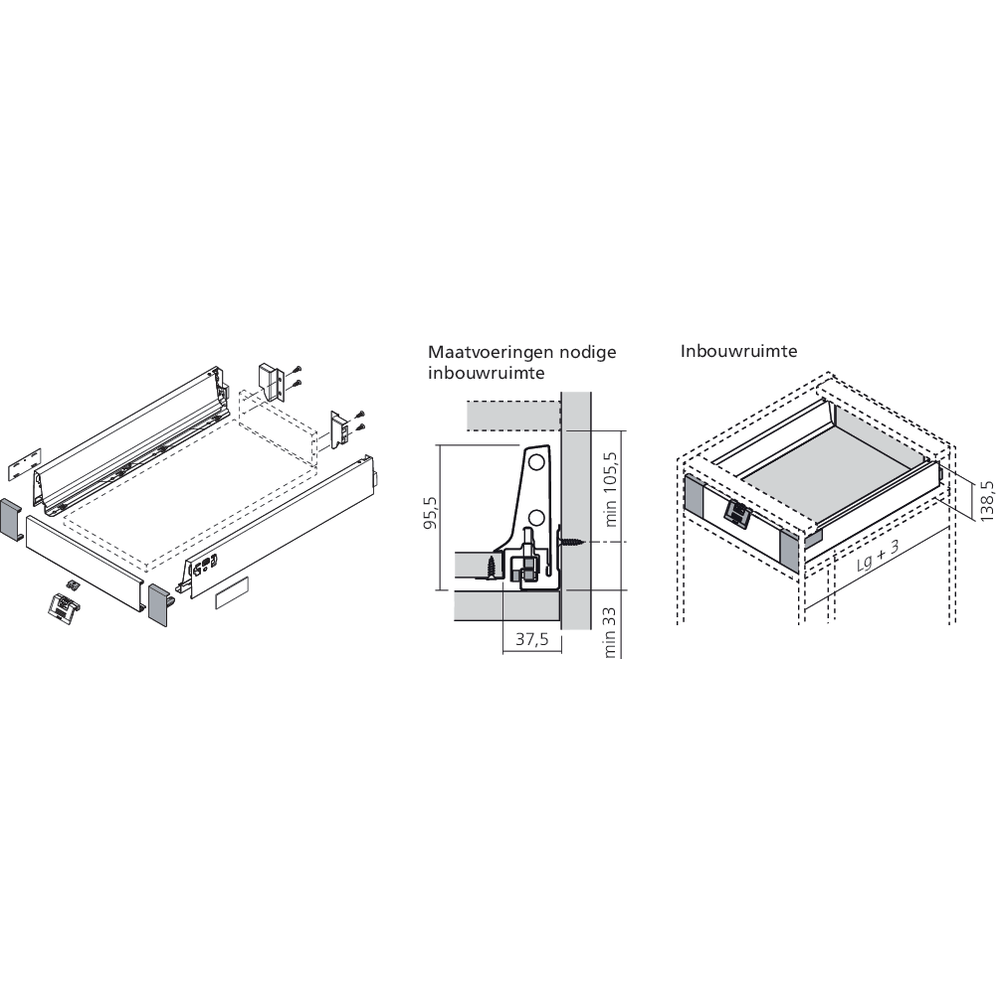 Attaches façade à l'anglaise TANDEMBOX hauteur M