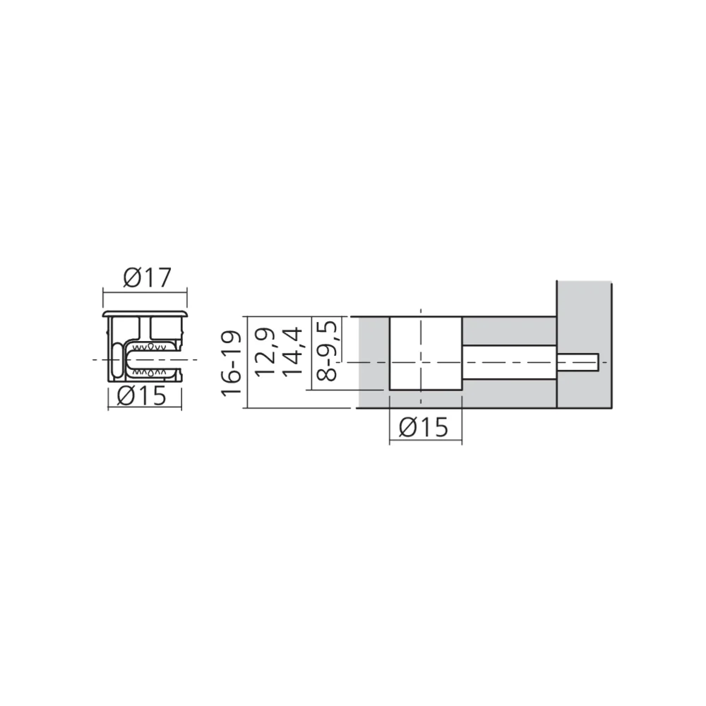 Boîtier excentrique Ø15 mm avec rebord