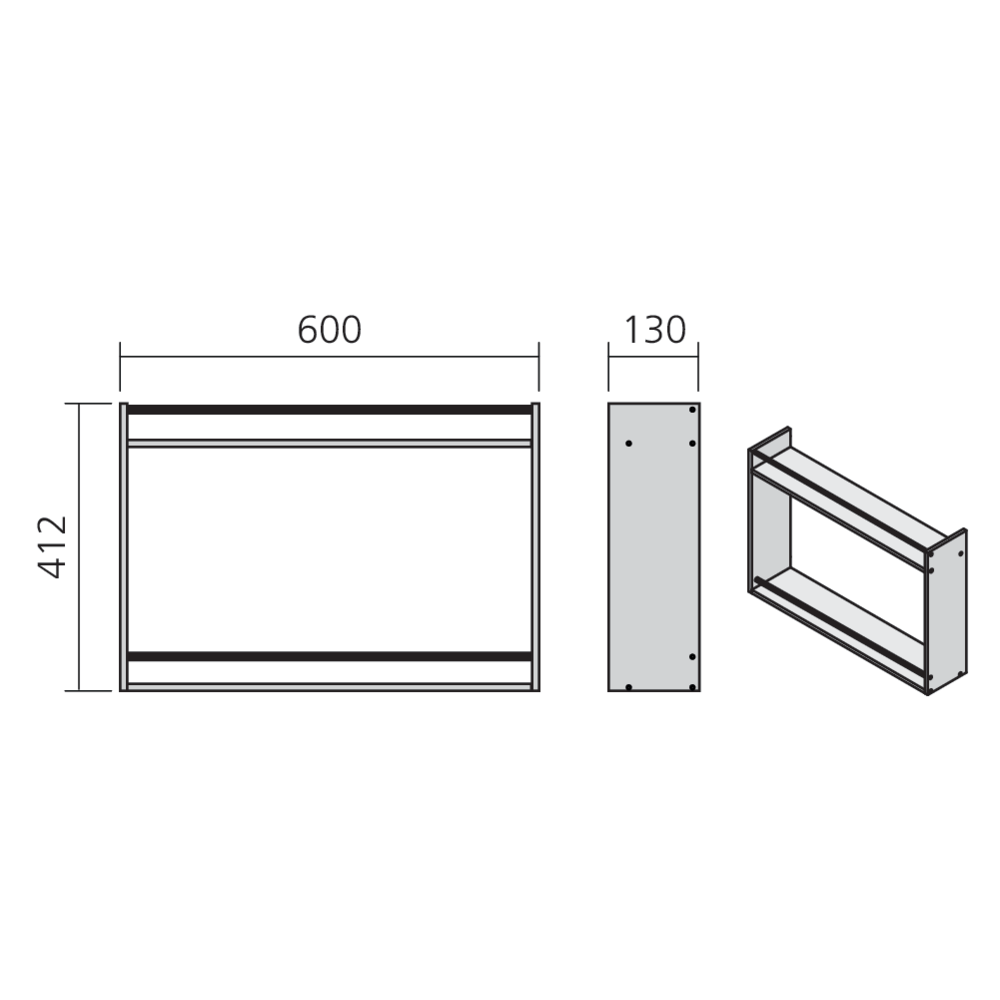 Etagère à poser pour îlot MODULAR 600 mm