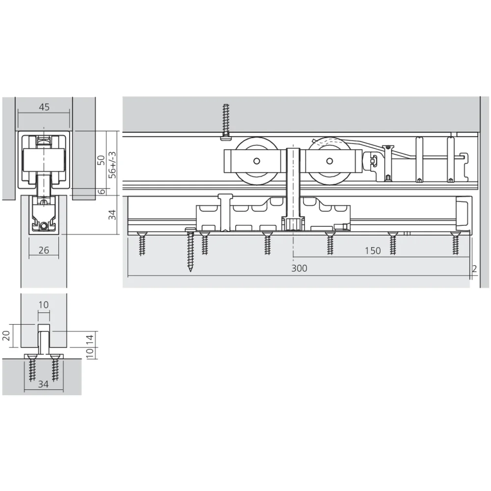 Garniture 1 porte Junior 120/B