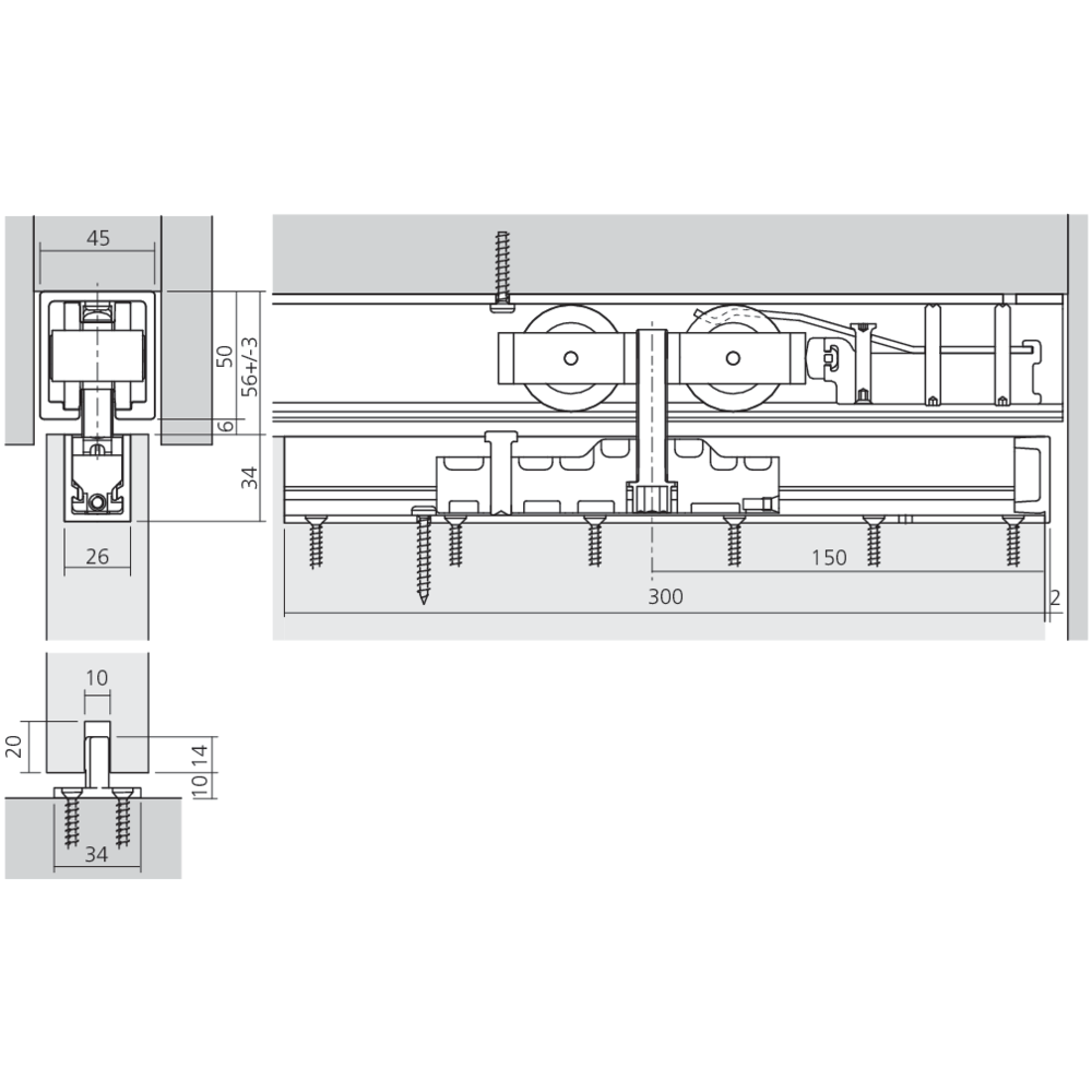 Garniture 1 porte Junior 120/B
