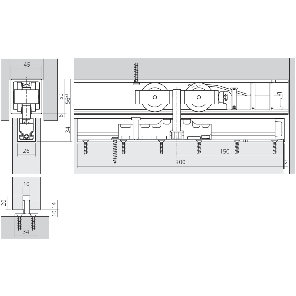 Garniture 1 porte Junior 120/B