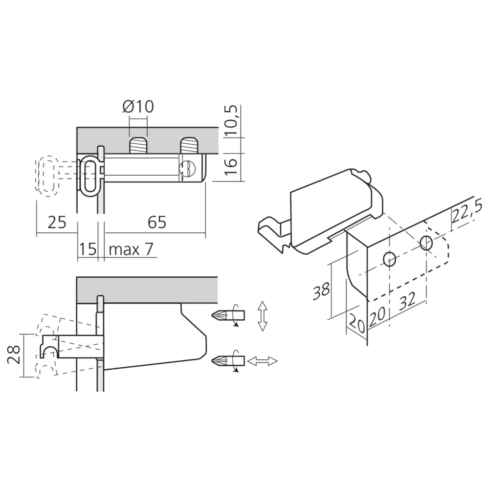 Attache élément à frapper