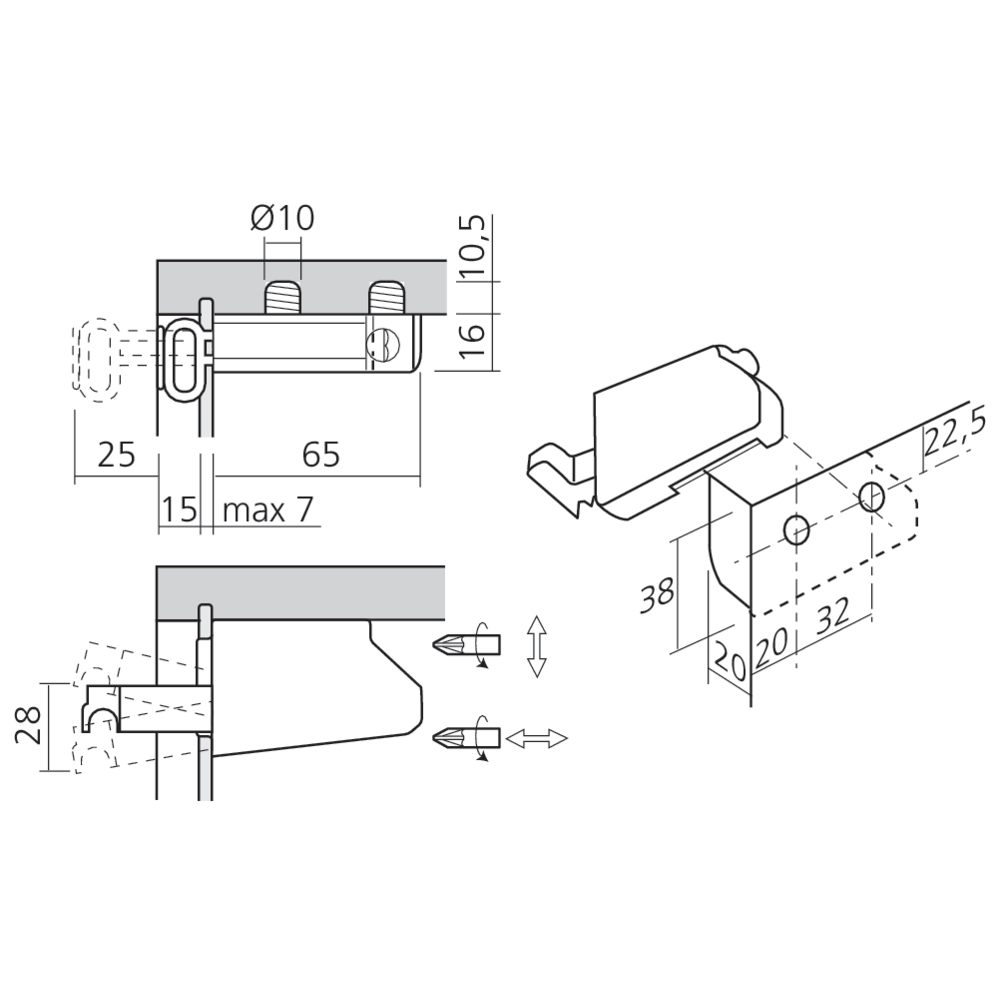 Attache élément à frapper