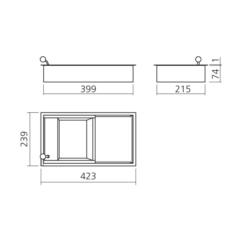 Passe-monnaie coulissant à encastrer