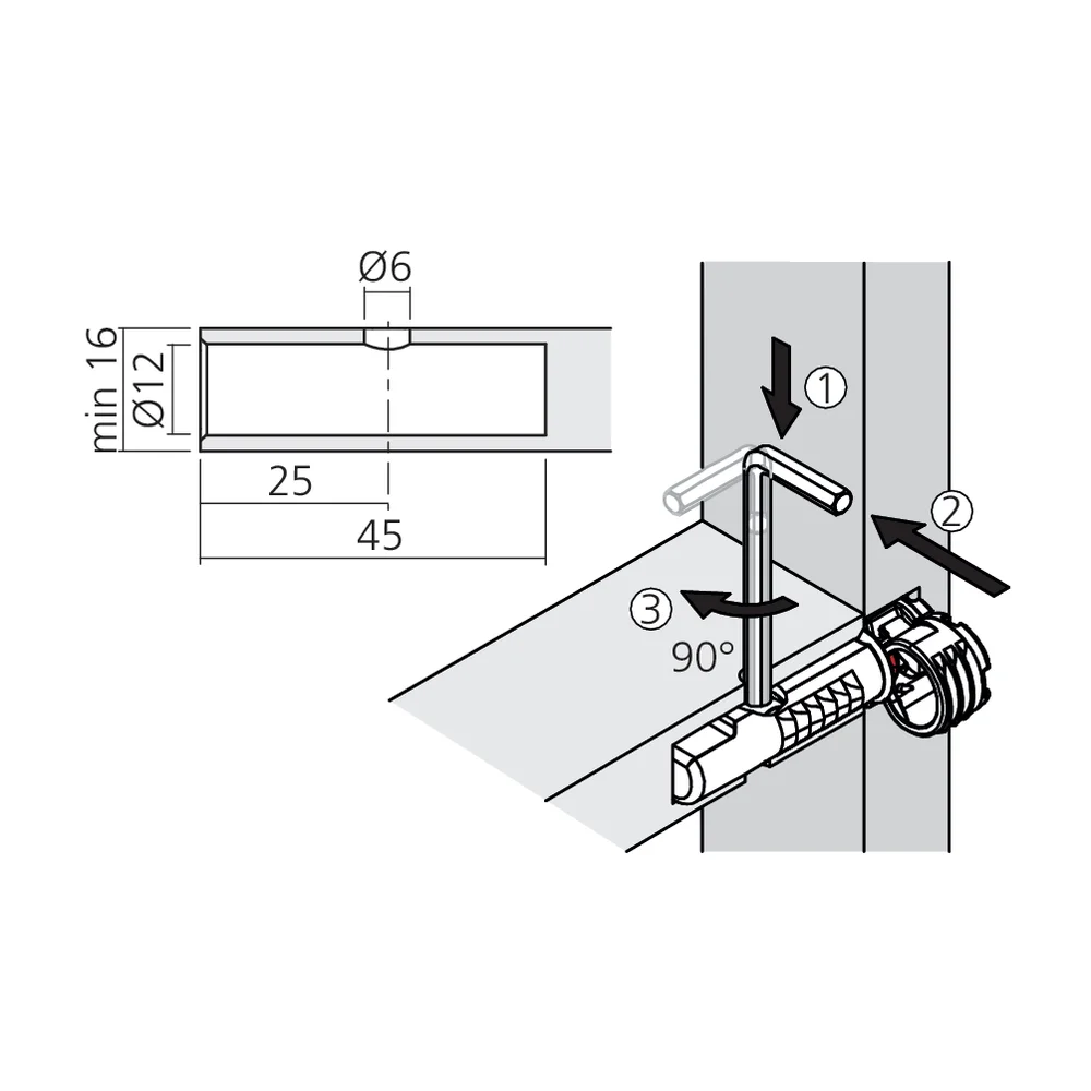 Ferrure de tablette VERTIGO