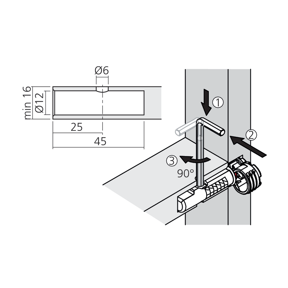 Ferrure de tablette VERTIGO